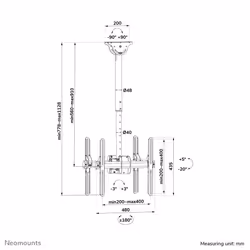 Neomounts support de plafond pour écran