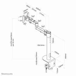 Neomounts support de bureau a pince pour ecran incurve - Vue supplémentaire 6