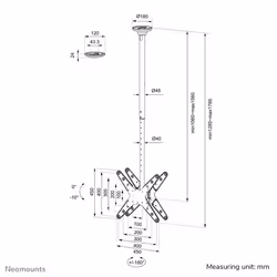 Neomounts support de plafond pour TV/moniteur - Vue supplémentaire 14