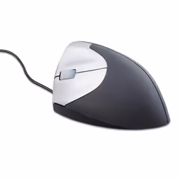 BakkerElkhuizen Handshake Mouse Wired VS4, Droitier, Conception verticale, Laser, USB Type-A, 3200 DPI, Noir, Argent