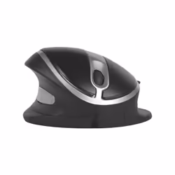 BakkerElkhuizen Oyster Mouse, Ambidextre, Conception verticale, Laser, USB Type-A, 1200 DPI, Noir, Argent