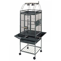 Strong - Cage pour perroquet Villa Helios Gris métallisé 46x46x149 cm