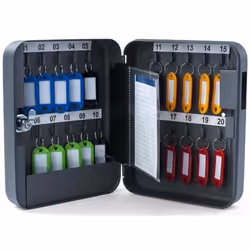 Armoire à clés - PAVO - pour 20 clés - Gris foncé - en acier