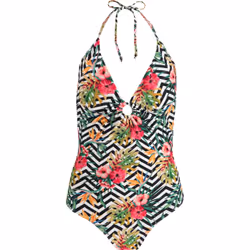 Barts Kinka Halter, Maillot de bain une pièce, Réservoir, Coupe étroite, Adulte, Multicolore, Motif