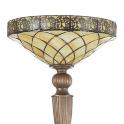 Lampadaire Tiffany Ø 41x179 cm Marron Beige Verre Triangle 5LL-5280