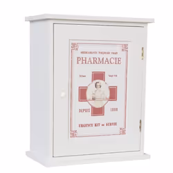 ARMOIRE à PHARMACIE neuve BLANCHE à suspendre DECO bois 30cm design vintage