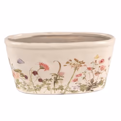 Pot de fleurs - CLAYRE & EEF - Ovale - 27x13x14 cm - Céramique - Rose Beige