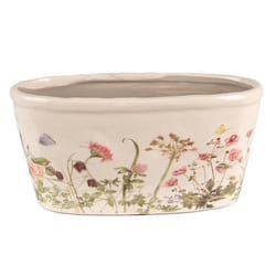 Pot de fleurs - CLAYRE & EEF - Ovale - 27x13x14 cm - Céramique - Rose Beige