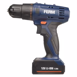 Ferm Perceuse sans fil Li-ion 12V 1.5Ah - 2 batteries