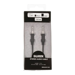 Sweex 3.5 mm / 3.5 mm, 1 m câble audio 3,5mm Noir