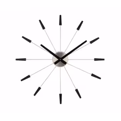 NeXtime 2610ZW, Mur, Quartz clock, Cercle, Noir, Acier inoxydable, Adultes