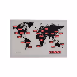 NeXtime 2897, Mur, Digital clock, Rectangle, Noir, Aluminium, Verre