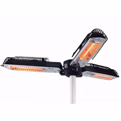 Chauffage parasol haute performance Le chauffage pour parasol SUNRED 2000 W Halogène Noir et argenté PH10 offre une solution ...