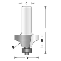 Fraise à rainurer Hikoki 754102; d=8 mm; D=19,1 mm; avec palier
