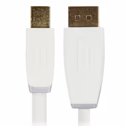 Bandridge 1m Mini DisplayPort - DisplayPort m/m, 1 m, DisplayPort, Mini DisplayPort, Blanc, Or, Polyvinyl chloride (PVC)