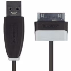 Bandridge 1m USB - Lightning m/m, Noir, USB A, Samsung 30-pin, 1 m, Mâle, Mâle