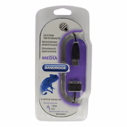 Bandridge 1m USB - Lightning m/m câble de téléphone portable Noir USB A Samsung 30-pin