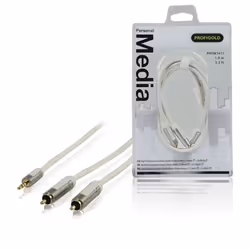 Profigold PROM3411, 3,5mm, Femelle, 2 x RCA, Femelle, 1 m, Blanc