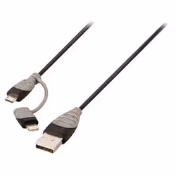 Nedis BBM39400B10, 1 m, USB A, Micro-USB B, USB 2.0, Noir