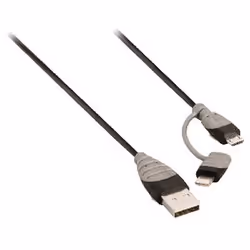 Nedis BBM39400B10 câble USB 1 m USB 2.0 USB A Micro-USB B Noir