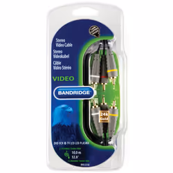 Bandridge BVL5310 câble video composite 10 m 3 x RCA Noir, Gris