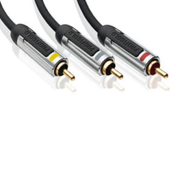 Profigold PROV5305 câble vidéo et adaptateur 5 m 3 x RCA Noir, Argent