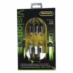 Profigold PROV5305 câble vidéo et adaptateur 5 m 3 x RCA Noir, Argent