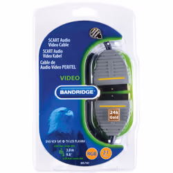 Bandridge 3m Scart Cable, 3 m, SCART (21-pin), SCART (21-pin), Noir, Mâle/Mâle