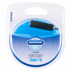 Bandridge Headphone Adapter 1x 3.5mm 1x 6.3mm Noir