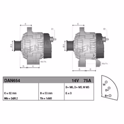 Alternateur DENSO DAN654