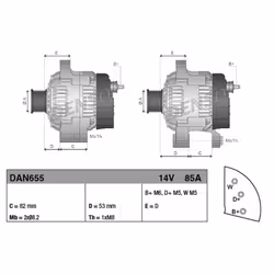 Alternateur DENSO DAN655