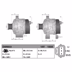 Alternateur DENSO DAN933