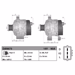 Alternateur DENSO DAN673