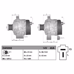Alternateur DENSO DAN968