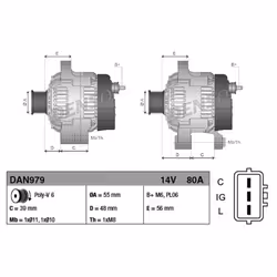 Alternateur DENSO DAN979