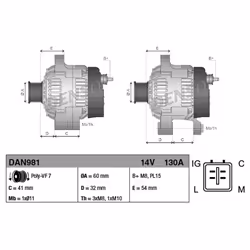 Alternateur DENSO DAN981