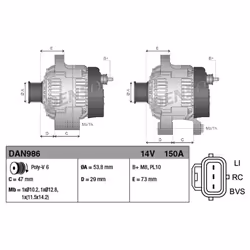 Alternateur DENSO DAN986 - Vue supplémentaire 5