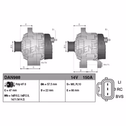 Alternateur DENSO DAN988 - Vue supplémentaire 5