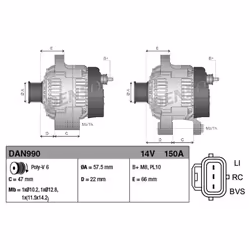 Alternateur DENSO DAN990 - Vue supplémentaire 5