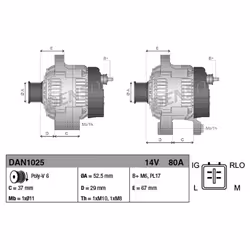 Alternateur DENSO DAN1025 - Vue supplémentaire 6
