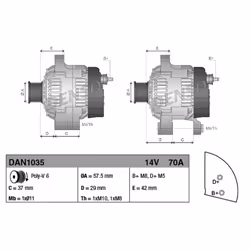 Alternateur DENSO DAN1035 - Vue supplémentaire 5