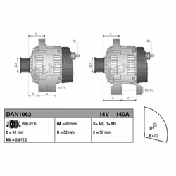 Alternateur DENSO DAN1062