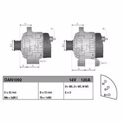 Alternateur DENSO DAN1092 - Vue supplémentaire 4