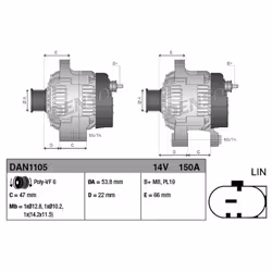 Alternateur DENSO DAN1105 - Vue supplémentaire 4