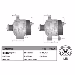 Alternateur DENSO DAN1098