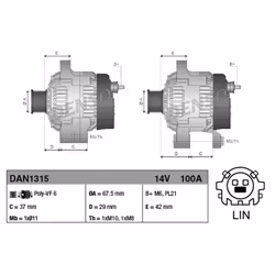 Alternateur DENSO DAN1315