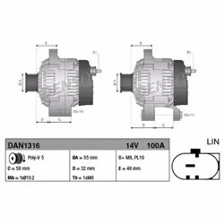 Alternateur DENSO DAN1316