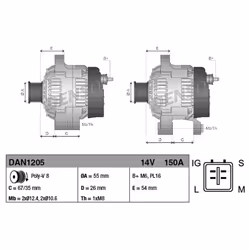 Alternateur DENSO DAN1205