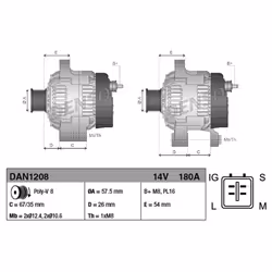 Alternateur DENSO DAN1208