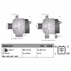 Alternateur DENSO DAN1375 - Vue supplémentaire 5